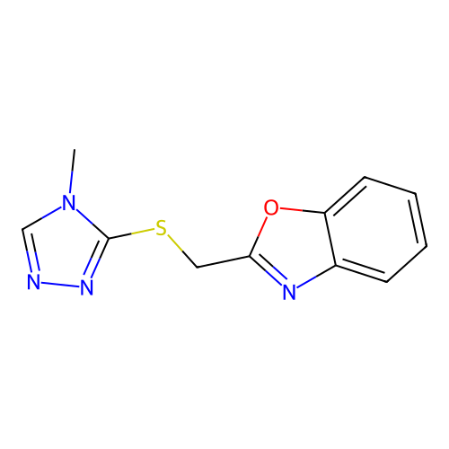 3-(Benzoxazol-2-ylmethylthio)-4-methyl-1,2,4-triazole structure