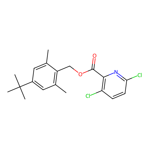 (4-Tert-butyl-2,6-dimethylphenyl)methyl 3,6-dichloropyridine-2-carboxylate structure
