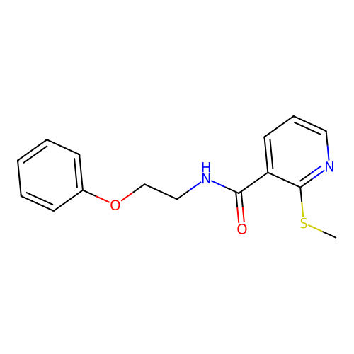 2-(methylsulfanyl)-N-(2-phenoxyethyl)pyridine-3-carboxamide structure