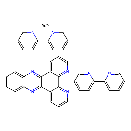 bis(2,2'-bipyridyl)(dipyrido(3,2-alpha-2',3'-c)phenazine)ruthenium (II) structure