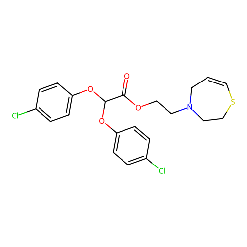 1,4-Thiazepine-4-ethanol, hexahydro-, bis-p-chlorophenoxyacetate structure