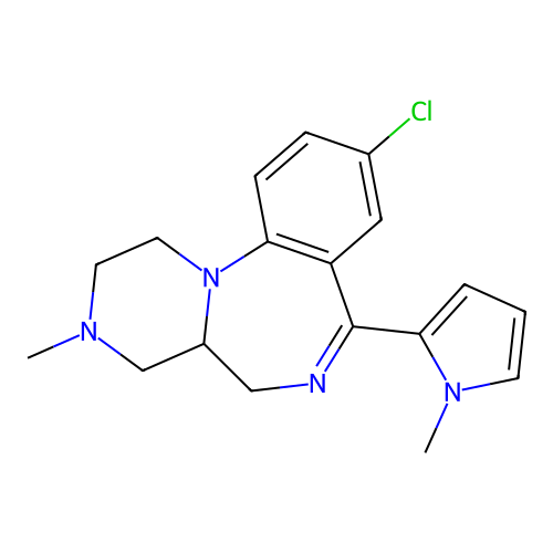 Pyrazino(1,2-a)(1,4)benzodiazepine, 1,2,3,4,4a,5-hexahydro-9-chloro-3-methyl-7-(1-methyl-1H-pyrrol-2-yl)- structure