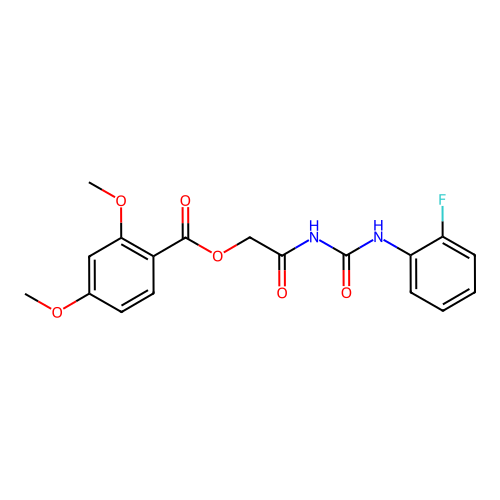 [2-[(2-Fluorophenyl)carbamoylamino]-2-oxoethyl] 2,4-dimethoxybenzoate structure