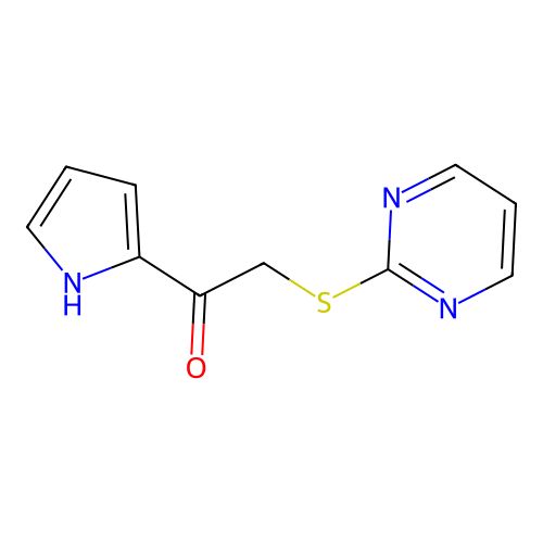 2-(Pyrimidin-2-ylthio)-1-(1h-pyrrol-2-yl)ethan-1-one structure