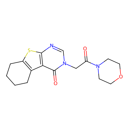 3-(2-morpholin-4-yl-2-oxoethyl)-5,6,7,8-tetrahydro-[1]benzothiolo[2,3-d]pyrimidin-4-one structure