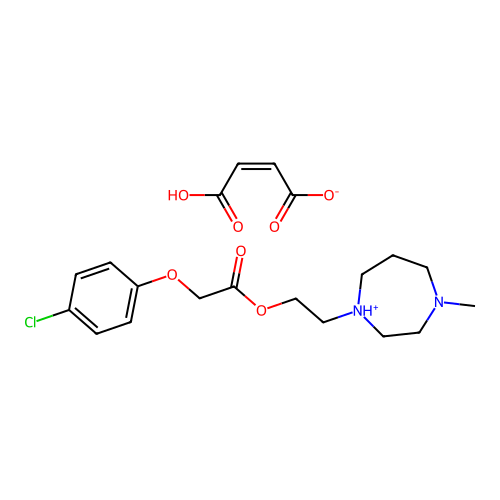 (4-Chlorophenoxy)acetic acid 2-(hexahydro-4-methyl-1H-1,4-diazepin-1-yl)ethyl ester maleate structure