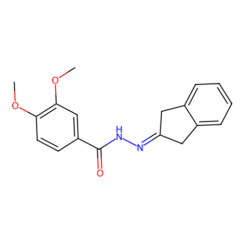 N'-(1,3-dihydro-2H-inden-2-ylidene)-3,4-dimethoxybenzohydrazide structure