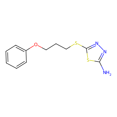 5-((3-Phenoxypropyl)thio)-1,3,4-thiadiazol-2-amine structure