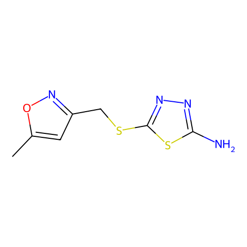 5-(((5-Methylisoxazol-3-yl)methyl)thio)-1,3,4-thiadiazol-2-amine structure
