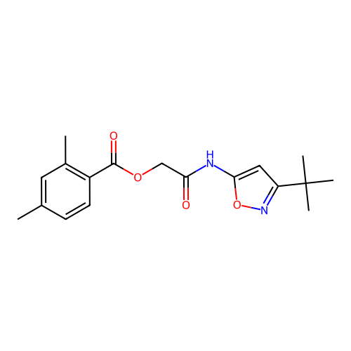[2-[(3-Tert-butyl-1,2-oxazol-5-yl)amino]-2-oxoethyl] 2,4-dimethylbenzoate structure