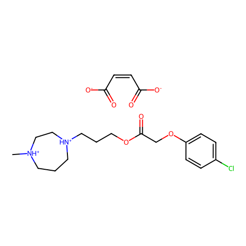 (4-Chlorophenoxy)acetic acid 3-(hexahydro-4-methyl-1H-1,4-diazepin-1-yl)propyl ester maleate structure