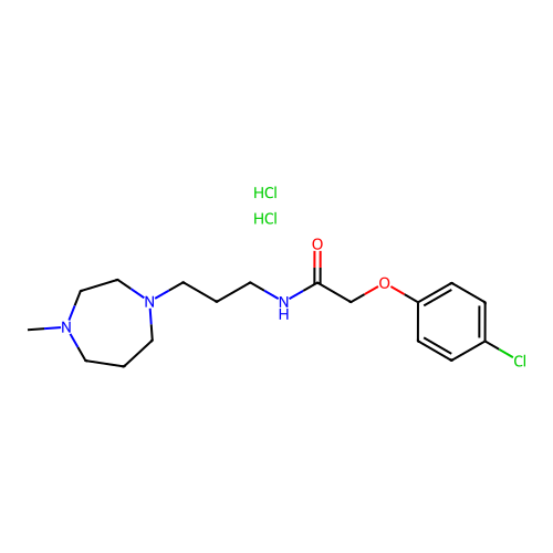 Acetamide, 2-(4-chlorophenoxy)-N-(3-(hexahydro-4-methyl-1H-1,4-diazepin-1-yl)propyl)-, dihydrochloride structure