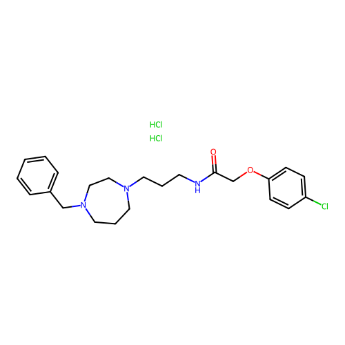 Acetamide, 2-(4-chlorophenoxy)-N-(3-(hexahydro-4-(phenylmethyl)-1H-1,4-diazepin-1-yl)propyl)-,dihydrochloride structure