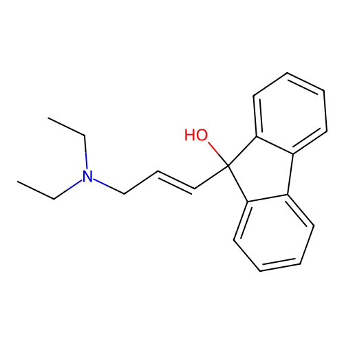 (E)-9-(3-(diethylamino)prop-1-en-1-yl)-9H-fluoren-9-ol structure
