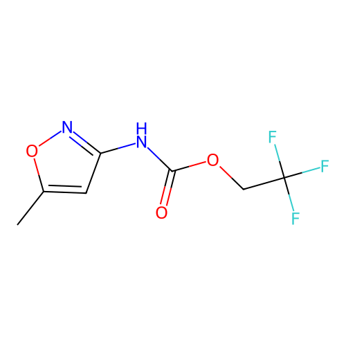 2,2,2-trifluoroethyl N-(5-methyl-1,2-oxazol-3-yl)carbamate structure
