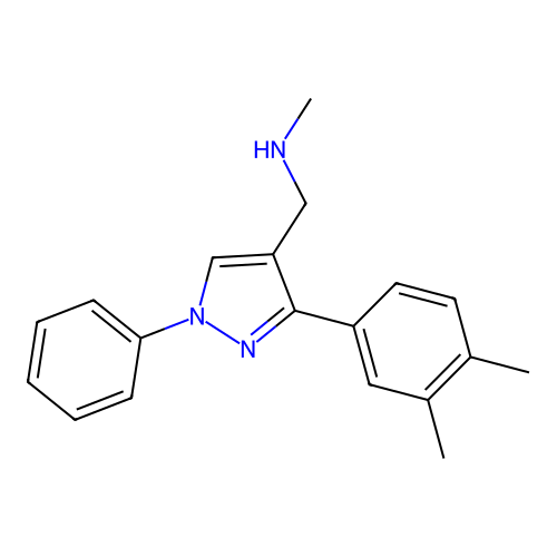 {[3-(3,4-dimethylphenyl)-1-phenyl-1H-pyrazol-4-yl]methyl}(methyl)amine structure