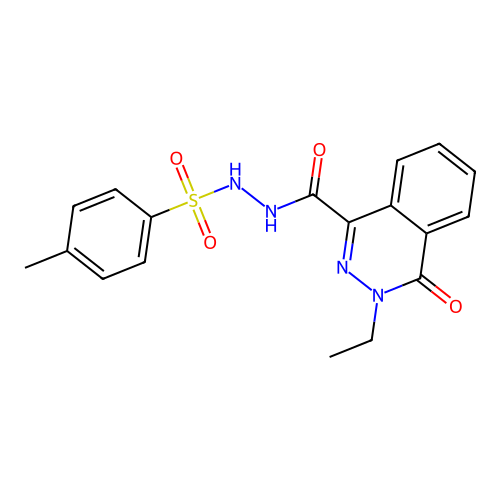 3-ethyl-N'-(4-methylphenyl)sulfonyl-4-oxophthalazine-1-carbohydrazide structure