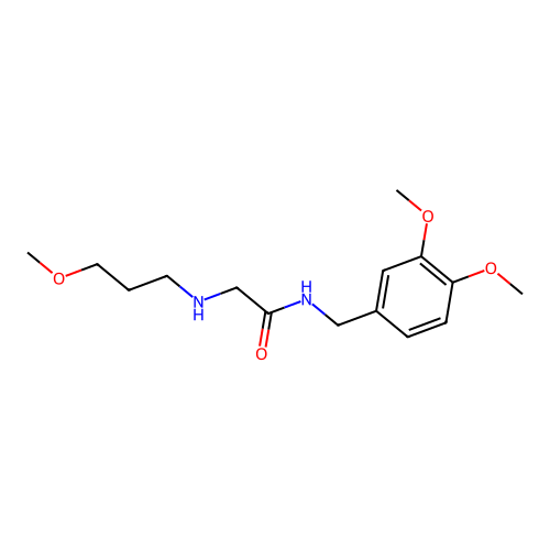 N-[(3,4-dimethoxyphenyl)methyl]-2-[(3-methoxypropyl)amino]acetamide structure