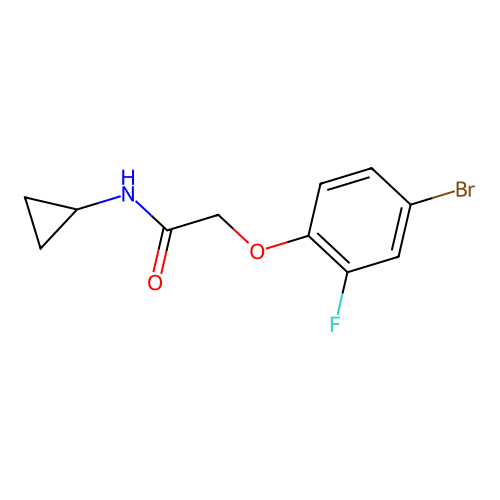 2-(4-bromo-2-fluorophenoxy)-N-cyclopropylacetamide structure
