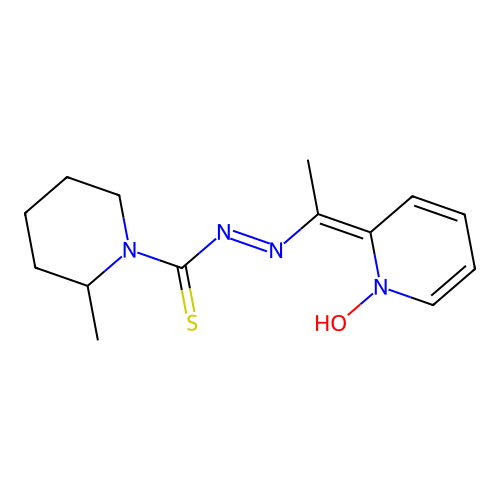N-[(1Z)-1-(1-hydroxypyridin-2-ylidene)ethyl]imino-2-methylpiperidine-1-carbothioamide structure