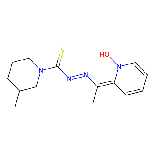 N-[(1Z)-1-(1-hydroxypyridin-2-ylidene)ethyl]imino-3-methylpiperidine-1-carbothioamide structure