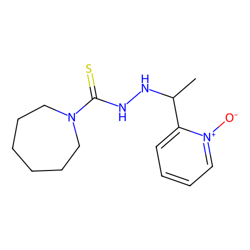 1H-Azepine-1-carbothioic acid, hexahydro-, 2-(1-(2-pyridyl)ethyl)hydrazide, N'''-oxide structure