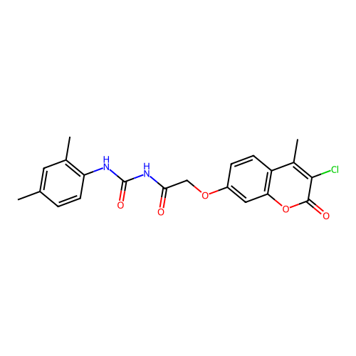1-{2-[(3-chloro-4-methyl-2-oxo-2H-chromen-7-yl)oxy]acetyl}-3-(2,4-dimethylphenyl)urea structure