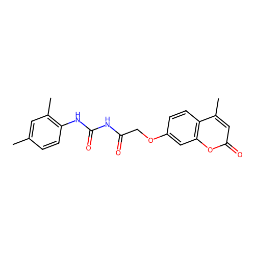 3-(2,4-dimethylphenyl)-1-{2-[(4-methyl-2-oxo-2H-chromen-7-yl)oxy]acetyl}urea structure
