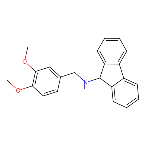 N-[(3,4-dimethoxyphenyl)methyl]-9H-fluoren-9-amine structure