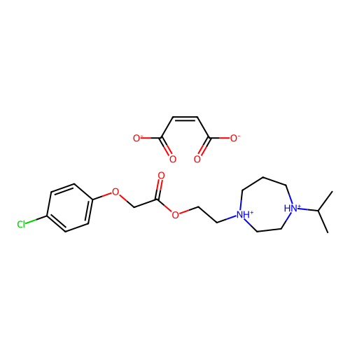Acetic acid, (4-chlorophenoxy)-, 2-(hexahydro-4-(1-methylethyl)-1H-1,4-diazepin-1-yl)ethyl ester, (Z)-2-butenedioate (1:1) structure