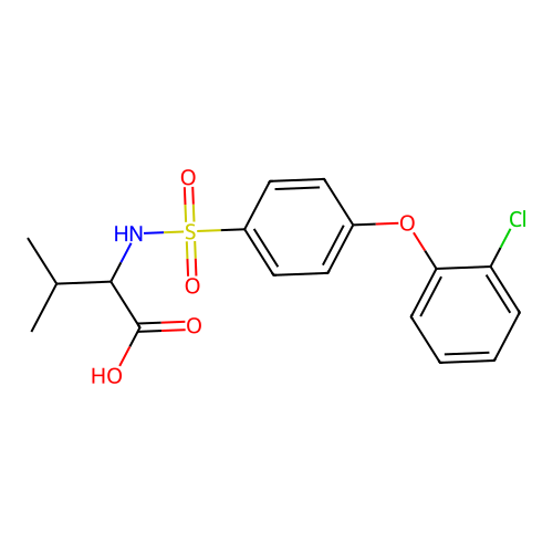 ((4-(2-Chlorophenoxy)phenyl)sulfonyl)valine structure