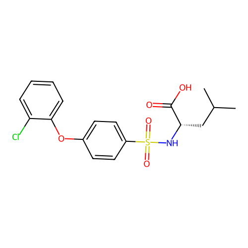 ((4-(2-Chlorophenoxy)phenyl)sulfonyl)leucine structure