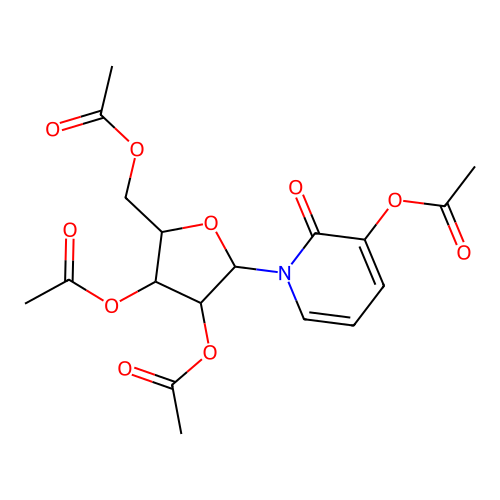 [3,4-Diacetyloxy-5-(3-acetyloxy-2-oxopyridin-1-yl)oxolan-2-yl]methyl acetate structure