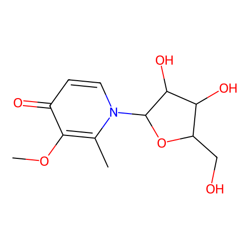 1-[3,4-Dihydroxy-5-(hydroxymethyl)oxolan-2-yl]-3-methoxy-2-methylpyridin-4-one structure