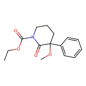 1-(Ethoxycarbonyl)-3-methoxy-3-phenyl-2-piperidinone structure