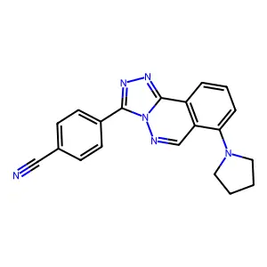Benzonitrile, 4-(6-(1-pyrrolidinyl)-1,2,4-triazolo(3,4-a)phthalazin-3-yl)- structure