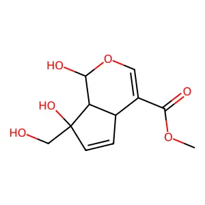 Cyclopenta(c)pyran-4-carboxylic acid, 1,4a,7,7a-tetrahydro-1,7-dihydroxy-7-(hydroxymethyl)-, methyl ester, (1R-(1alpha,4aalpha,7beta,7aalpha))- structure