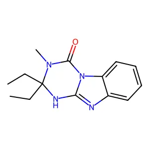 1,3,5-Triazino(1,2-a)benzimidazol-4(1H)-one, 2,2-diethyl-2,3-dihydro-3-methyl- structure