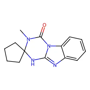 Spiro(cyclopentane-1,2'(1'H)-(1,3,5)triazino(1,2-a)benzimidazol)-4'(3'H)-one, 3'-methyl- structure