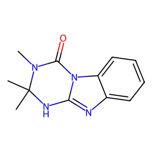 1,2-dihydro-2,2,3-trimethyl-1,3,5-triazino[1,2-a]benzimidazol-4(3H)-one structure