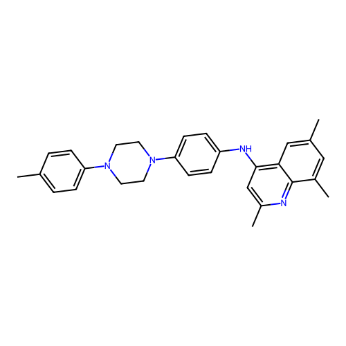 4-Quinolinamine, N-(4-(4-(4-methylphenyl)-1-piperazinyl)phenyl)-2,6,8-trimethyl- structure