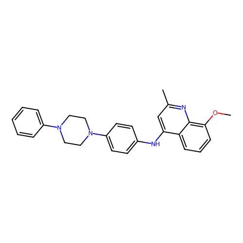 4-Quinolinamine, 8-methoxy-2-methyl-N-(4-(4-phenyl-1-piperazinyl)phenyl)- structure
