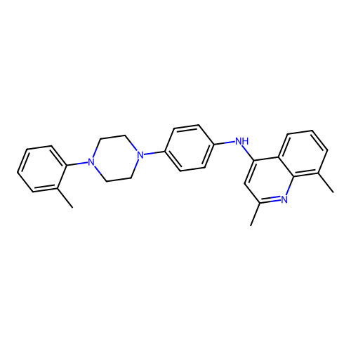 Quinoline, 2,8-dimethyl-4-(p-(4-(o-tolyl)-1-piperazinyl)anilino)- structure