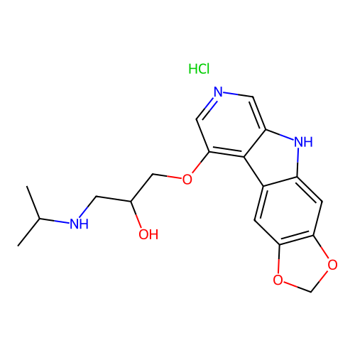 5-(3-Isopropylamino-2-hydroxypropoxy)-7,8-methylenedioxypyrido(3,4-b)indole chlorhydrate structure