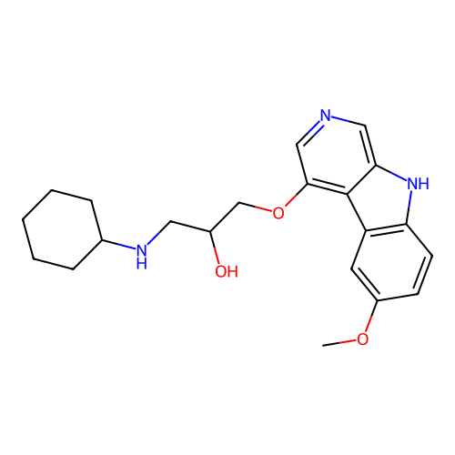 2-Propanol, 1-(cyclohexylamino)-3-((6-methoxy-9H-pyrido(3,4-b)indol-4-yl)oxy)- structure