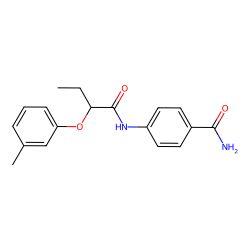 4-[2-(3-Methylphenoxy)butanoylamino]benzamide structure