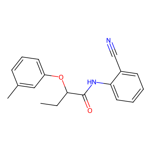N-(2-cyanophenyl)-2-(3-methylphenoxy)butanamide structure