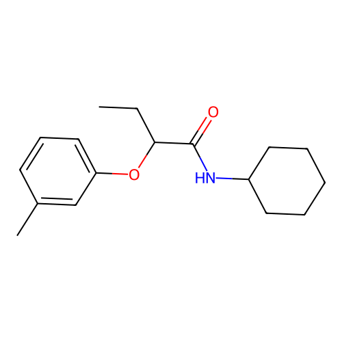 N-cyclohexyl-2-(3-methylphenoxy)butanamide structure