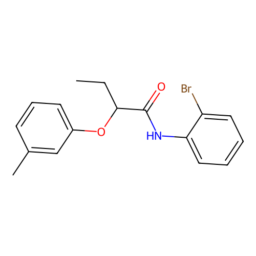N-(2-bromophenyl)-2-(3-methylphenoxy)butanamide structure