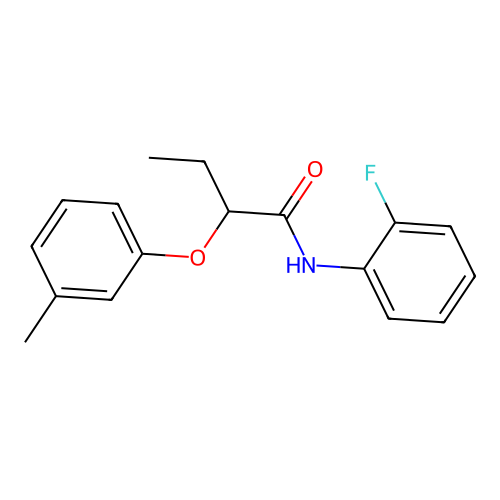 N-(2-fluorophenyl)-2-(3-methylphenoxy)butanamide structure